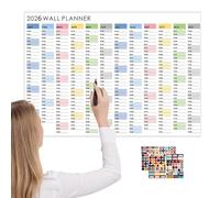 Sghtil Calendario da parete 2026 grande, planner annuale di grandi dimensioni per parete 2026, poster decorativo per la pianificazione di questioni di vita, insegnanti, studenti, adulti, casa