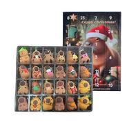 Sghtil Calendario di Natale Capybara Conto alla rovescia | 24 giorni Avvento Conto alla rovescia Decorazione Capybara Giocattolo | Festa collezionabile Decorazione per la casa Bambola - Per