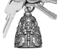 Sghtil Campane per moto da motociclista, ciondolo con teschio per accessori moto, portachiavi con campana sospesa per motocicletta, per uomini e donne e ragazze giovani adolescenti