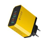 Sghtil Caricatore europeo | 2 porte USB + 2 PD adattatore da viaggio UE - 4 in 1 multi-interfacce ricarica rapida QC3.0 per viaggi esteri hotel crociera soggiorno professionale
