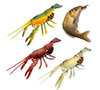 Sghtil Esca artificiale per il cancro, morbida, 3 pezzi, per attività all'aperto, avventura, campeggio e pesca in acqua dolce e salata per uomini