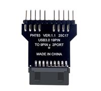 Sghtil Estensione 'intestazione USB 2.0 9 Pin per scheda madre - Adattatore per scheda madre a doppia porta USB 2.0 a 9 pin, moltiplicatore di porte e connessione per sistemi di raffreddamento a