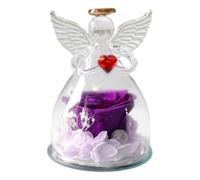 Sghtil Eterno Regalo Donna, Fiori Eterno Angelo Figura in Una Cupola di Regalo per Mamma, Eterno sotto Campana, Angelo Decorazione, Regalo Natale San