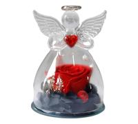 Sghtil Eterno Regalo Donna, Fiori Eterno Angelo Figura in Una Cupola di Regalo per Mamma, Eterno sotto Campana, Angelo Decorazione, Regalo Natale San