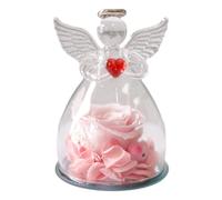 Sghtil Eterno Regalo Donna, Fiori Eterno Angelo Figura in Una Cupola di Regalo per Mamma, Eterno sotto Campana, Angelo Decorazione, Regalo Natale San