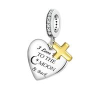 Sghtil Fascino di cuore per bracciali, fascino del cuore per la creazione di gioielli | Ciondolo di fascino della collana cristiana | Cuore cinturino per Christian Crafts Bracciale Collana Gioielli