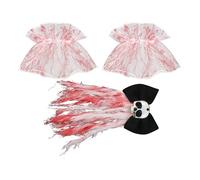 Sghtil Fermagli per Halloween con teste di morte | Fermaglio per capelli stile gotico horror | 3 pezzi copricapo gotico da sposa e braccialetto, costume giorno dei morti per gioco di ruolo