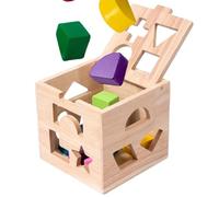 Sghtil Giocattoli assortiti di forma di puzzle,Giocattoli di puzzle in legno di forma - Giocattolo di sorter di cubi di ordinamento di in legno,Giochi di puzzle educativi classici a motore