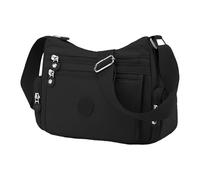Sghtil Grandi borse a tracolla - Borsa messenger in nylon da donna - Organizer impermeabile con cerniera con tasche multiple per viaggi, scuola e attività all'aperto, Nero, descrizione