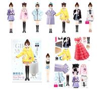 Sghtil Libri di Adesivi per Ragazze - Kit Di Abiti Per Bambole Magnetici Principesse,Gioco Educativo Di Imitazione E di apprendimento | Attività Festive per Compleanno Halloween Natale