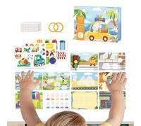 Sghtil Libro Attività Cartonato | Giocattoli Educativi Per L'Apprendimento Delle Abilità Motorie Fini | Libro Interattivo per | per Auto Aereo Passeggino Seggiolone Casa Scuole Asilo Compleanno Natale