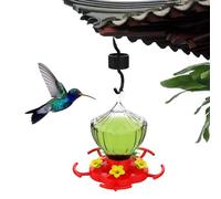 Sghtil Mangiatoia per colibrì per esterni, 473,6 g, a bocca larga, con 5 porte per l'alimentazione dei fiori, contenitore per l'acqua, base rimovibile per una facile pulizia