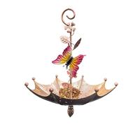 Sghtil Mangiatoie per uccelli selvatici, mangiatoia per colibrì appendibile, anti-fuoriuscita, decorativa a forma di ombrello, vassoio per la decorazione del giardino