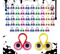 Sghtil Occhi grandi per burattini da dita, 50 pezzi, occhi su anelli, giocattolo, set di burattini da dito 6 colori preferiti per feste per bambini e ragazze
