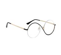 Sghtil Occhiali da sole di protezione UV, lenti ultra leggere - Occhiali da sole eleganti per gli uomini, Eyeglasse retrò semi-senza rimini, per vacanze in spiaggia, attività, Telaio D'oro Black
