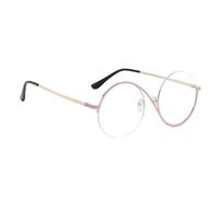 Sghtil Occhiali da sole di protezione UV, lenti ultra leggere - Occhiali da sole eleganti per gli uomini, Eyeglasse retrò semi-senza rimini, per vacanze in spiaggia, attività, Telaio D'oro Rosa