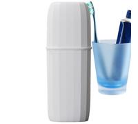Sghtil Porta spazzolino da denti, contenitori da viaggio per spazzolino da denti, contenitore portaspazzolino portatile, protezione per organizzatori a prova di polvere, per il campo, la casa, bianco