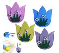 Sghtil Portautensili - Portautensili floreale - in tessuto non tessuto, per feste di amici, riunioni di famiglia, matrimoni, feste di Pasqua