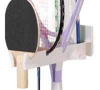Sghtil Rastrelliera da parete per racchette da tennis, supporto multifunzione per racchette da tennis, racchette da badminton, tennis e pong