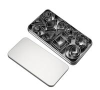 Sghtil Set di biscotti - Set geometrico per formine - Confezione varietà, per fiori, sandwich, cuore piccola stella, rotondo, stella, set geometrico per taglierina, tagliapasta per