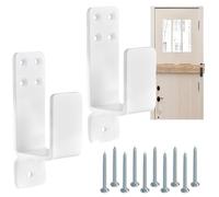 Sghtil Supporti per porta, a forma di U - Confezione di 2 supporti di sicurezza per serratura della porta | Supporti metallici per serratura della porta con viti, supporto per barra della porta