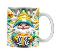 Sghtil Tazza da caffè con gnomo - Tazza da giardino in ceramica 3D con gnomi colorati con scatole - Tazza da 350 ml per mamma, migliore amica, co-amante
