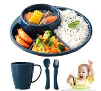 Sghtil Vassoi per bambini per mangiare - Vassoio per il pranzo riutilizzabile diviso, ciotole per la scuola prescolare, caffetteria, ristorante, eventi, feste, Ringraziamento, picnic, barbecue