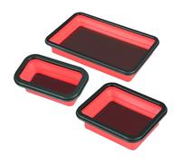Sghtil Vassoio magnetico per parti | Organizer magnetico per parti | 3 pezzi | Organizer magnetico in silicone per la gestione delle viti di ordinamento dei dadi meccanici garage