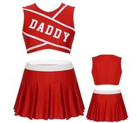 Sghtil Vestito da cheerleader - Vestito da cheerleader alla, comodo uniforme da cheerleader da donna, per Natale, Halloween, festa della mamma, San