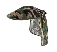 Sghtil Visiera per casco di sicurezza con bordi completi | Protezione per il collo regolabile | Anti-UV traspirante regolabile per viso testa giardinaggio attività all'aperto