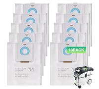 Sgizoku 496186 Sacchetti filtro per aspiratore Festool CT 36/CTM 36 E/CTL 36 E CLEANTEC, confezione da 10 sacchetti per aspirapolvere per Festool SC FIS-CT 36/5