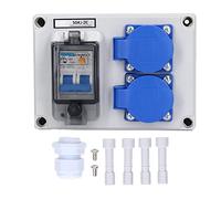 SGKJ-2C Presa A Muro IP54 con Copertura Impermeabile, Presa Doppia Scatola di Derivazione Tedesca 200-250 V 10-16 A con RCD 40 A 1 P + N