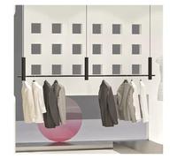 SGKOMN Appendiabiti da soffitto, Organizer Regolabile per Armadio, Barra Appendiabiti salvaspazio, espositore per Vendita al Dettaglio, Appendiabiti per riporre Gli Abiti, Black-300cm