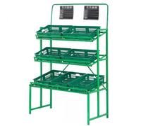 SGKOMN Grandi cestini per Frutta e Verdura a 3 Livelli, scaffale per Snack da supermercato per Frutta, Verdura, cipolle, Patate, Snack, Supporto per riporre Prodotti con cestin, 3-Tier-Style 2