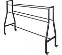 SGKOMN Rastrelliera da Basket inclinabile con Ruote, rastrelliera per Allenamento di tiro a canestro, Organizer per Attrezzature Sportive da Garage, Carrello per Palline rotant, with Wheels-2 Rows