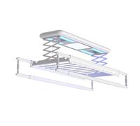 SGKOMN Stendibiancheria elettrico a soffitto, silenzioso, ideale per interni, perfetto per jeans, con 20 fori per appendere i vestiti, salvaspazio, bianco, soluzione di asciugat, White-One Size