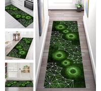SGLGSTORE Tappeto Passatoia Cucina Antiscivolo Lavabile Tappeti Runner per ingresso interno Verde Nero Bianco Antimacchia Tappeto Cucina Corridoio 50X450CM Soggiorno camera da letto Tappetino