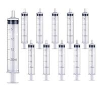 SGQTGIMU 10 Pezzi Siringa Senza Ago Siringa di Plastica Siringa 20 ml, sterili e riutilizzabili, Utilizzato in laboratori, piccoli animali e alimentazione di animali domestici
