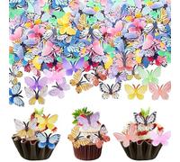 SGQTGIMU 72 pezzi Decorazioni Commestibili per Dolci a Forma di Farfalla, Farfalle Commestibili, 3D Farfalle Decorative Torta, Adatto per la decorazione di torte per matrimoni e feste di compleanno