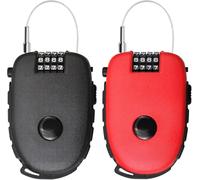 SGQTGIMU Set di 2 lucchetti retrattili con combinazione a 4 cifre, 130 cm, lucchetto per bicicletta, per scooter elettrico e scooter, lucchetto per casco, moto, serratura per valigia, bagagli