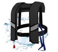 Sgqtqybk Giacche di Salvataggio Manuale Spacchi Gonfiabile in Nylon con Strisce Riflettenti e Fischietto di Salva