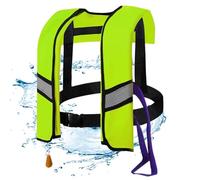 Sgqtqybk Giacche di Salvataggio Manuale Spacchi Gonfiabile in Nylon con Strisce Riflettenti e Fischietto di Salva
