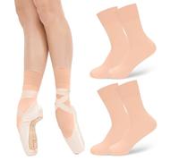 SGQTZDZQ 2 calzini da balletto rosa, traspiranti e delicati sulla pelle, calzini da danza per ragazze, calze in nylon per lezioni di danza, rosa, M