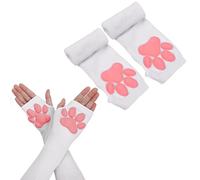 SGQTZDZQ Therian Paws - Guanti a zampa di gatto, per bambini, ideali per feste cosplay e molto altro ancora, bianco, Etichettalia unica