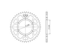 Supersprox Suzuki 520x44 Ral486x44blk Rear Sprocket Argento 44t