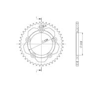 SGR CORONA S+2 AL P525-D44 PER HONDA CBF N ABS 600 08/12