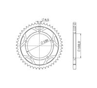 Supersprox Steel Aprilia 420x47 Rfe23x47blk Rear Sprocket Argento 47t