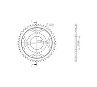 Supersprox Steel Honda 428x44 Rfe218x44blk Rear Sprocket Argento 44t