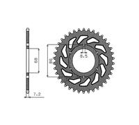 Supersprox Steel Kawasaki 428x46 Rfe468x46blk Rear Sprocket Argento 46t
