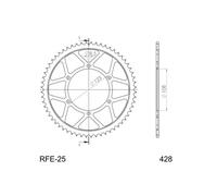 Supersprox Steel Aprilia 428x60 Rfe25x60blk Rear Sprocket Argento 60t